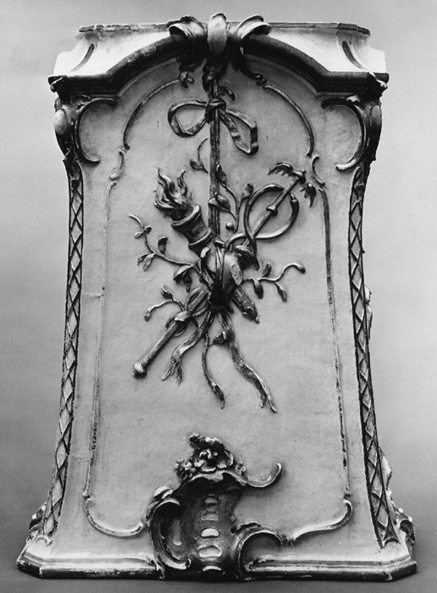 Stove, Johann August Nahl (1710–1781/85), Tin-glazed earthenware, gilt, German