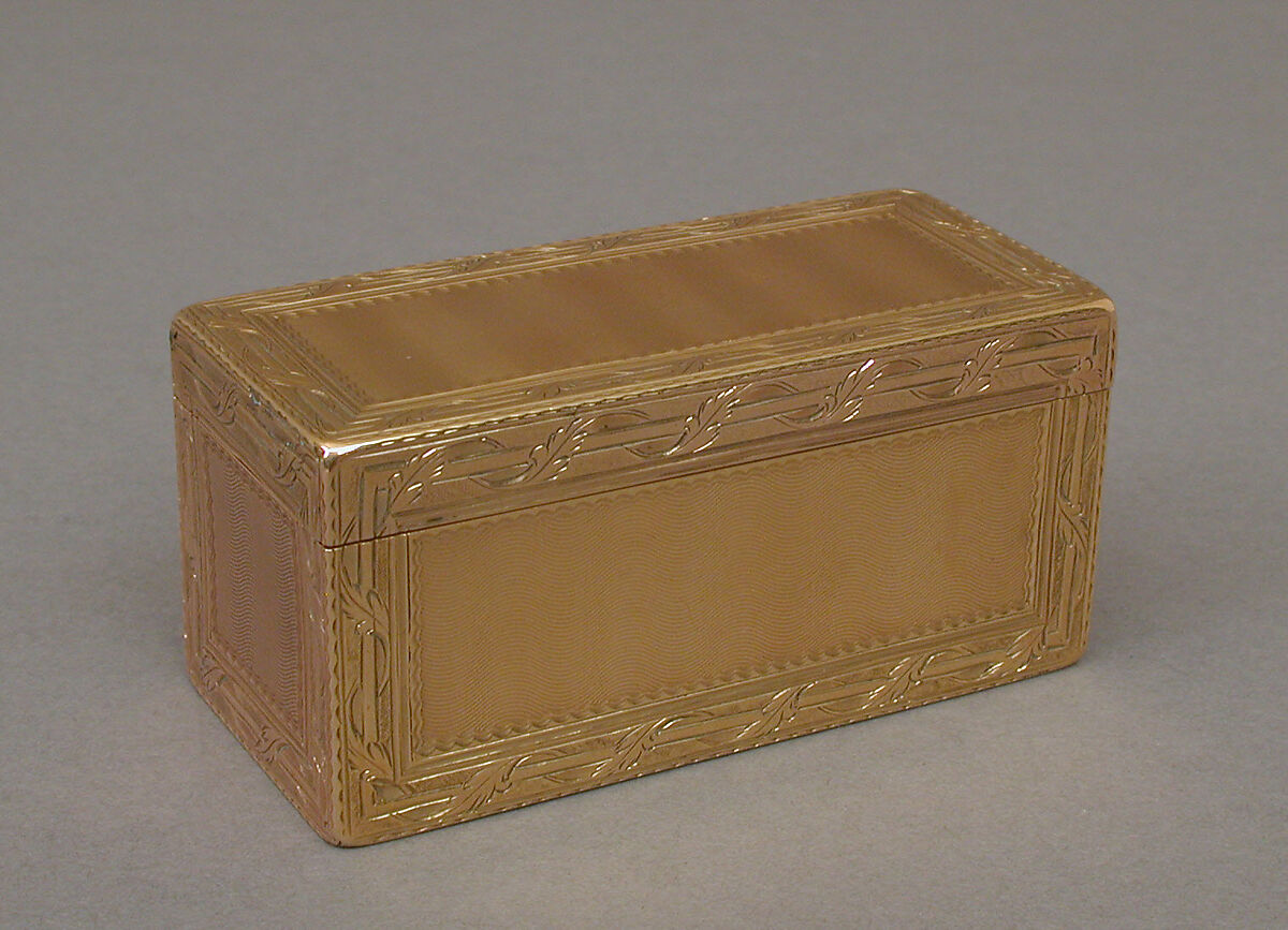 Snuffbox, Claude Héricourt (apprenticed 1745, master 1763, active 1785), Gold, French, Paris 