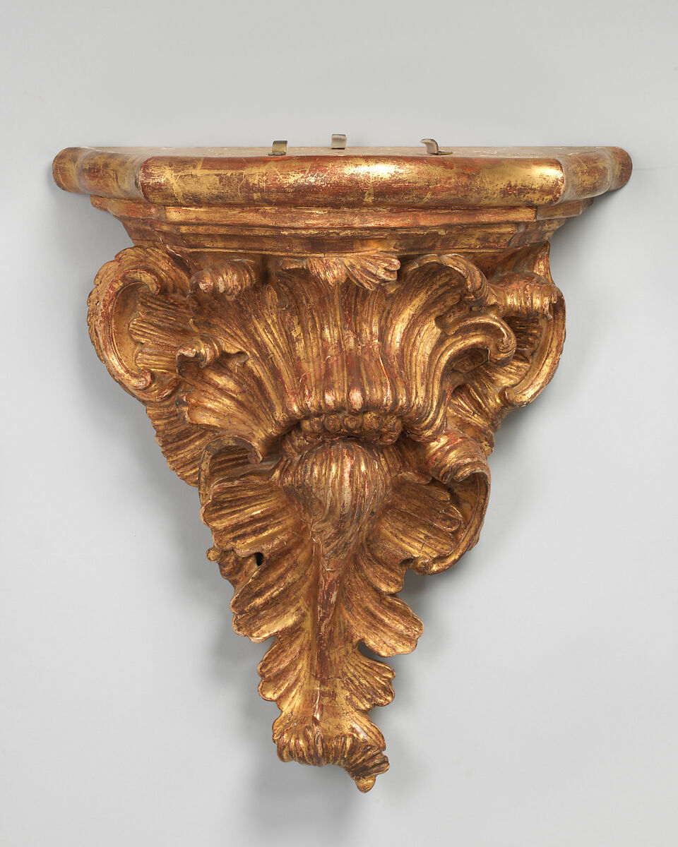 Pair of wall brackets, Carved and gilded spruce, Northern Italian or British