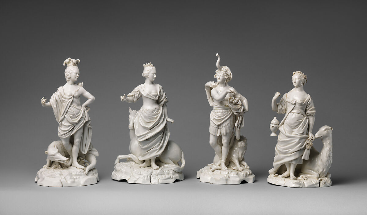 America, from Allegories of the Four Continents, Fulda Pottery and Porcelain Manufactory (German, 1764–1789), Hard-paste porcelain, German, Fulda