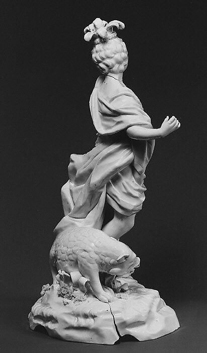 America, from Allegories of the Four Continents, Fulda Pottery and Porcelain Manufactory (German, 1764–1789), Hard-paste porcelain, German, Fulda