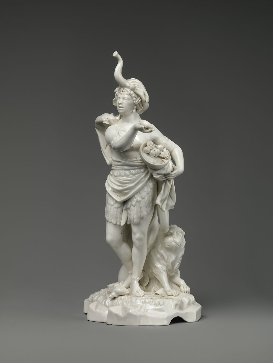Africa, from Allegories of the Four Continents, Fulda Pottery and Porcelain Manufactory (German, 1764–1789), Hard-paste porcelain, German, Fulda 