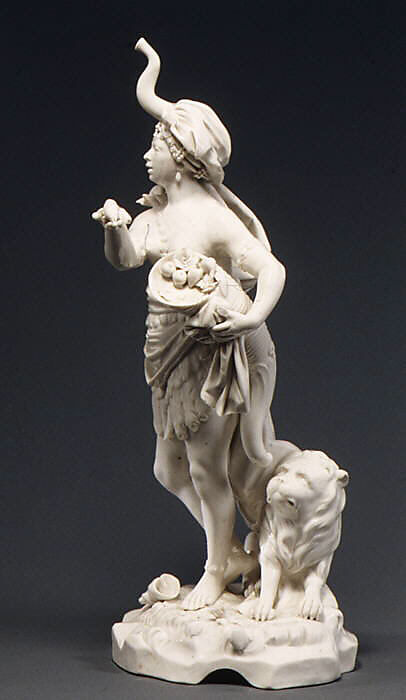 Africa, from Allegories of the Four Continents, Fulda Pottery and Porcelain Manufactory (German, 1764–1789), Hard-paste porcelain, German, Fulda
