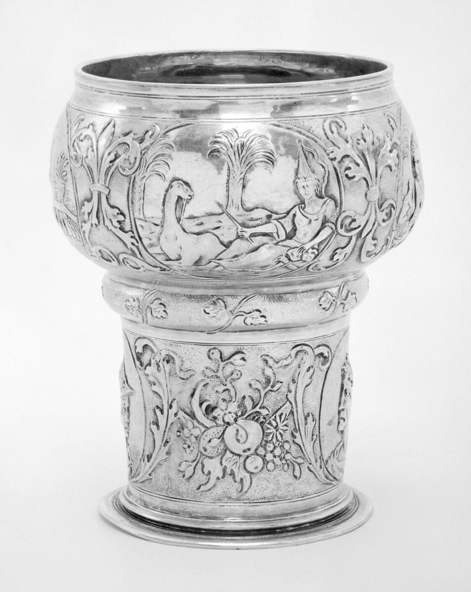 Cup, P. S., Augsburg, Silver, partly gilt, German, Augsburg 