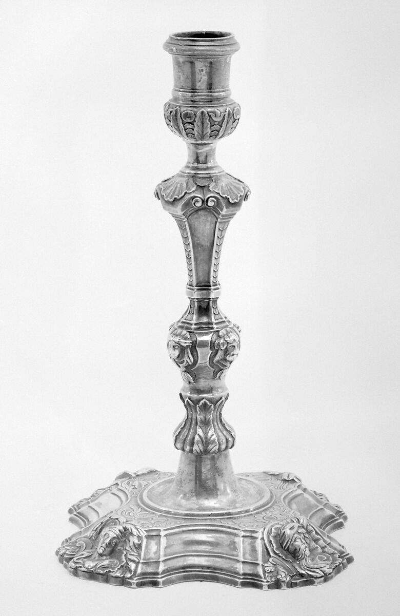 Pair of candlesticks, Possibly by Robert Calderwood (entered 1727, died 1765), Silver, Irish, Dublin 