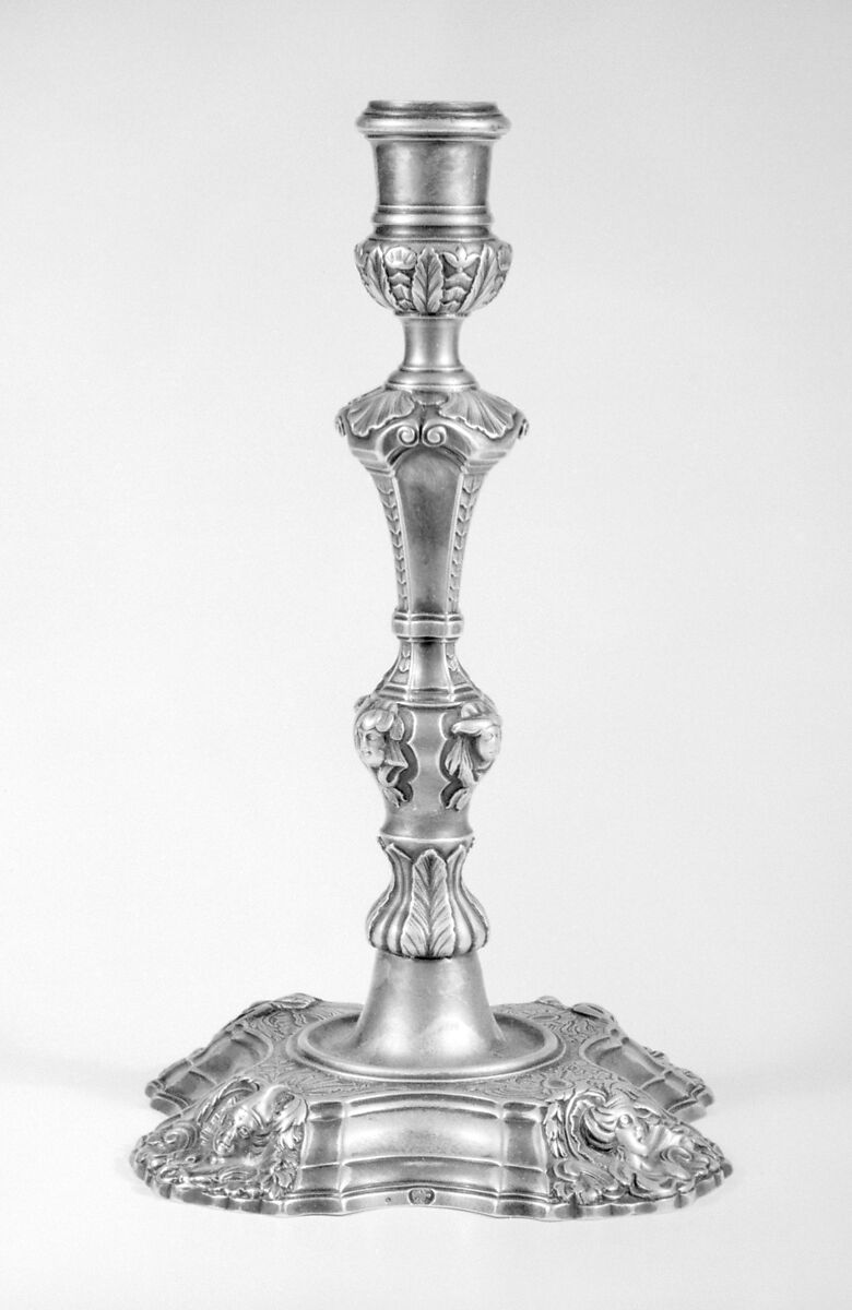 Pair of candlesticks, Possibly by Robert Calderwood (entered 1727, died 1765), Silver, Irish, Dublin