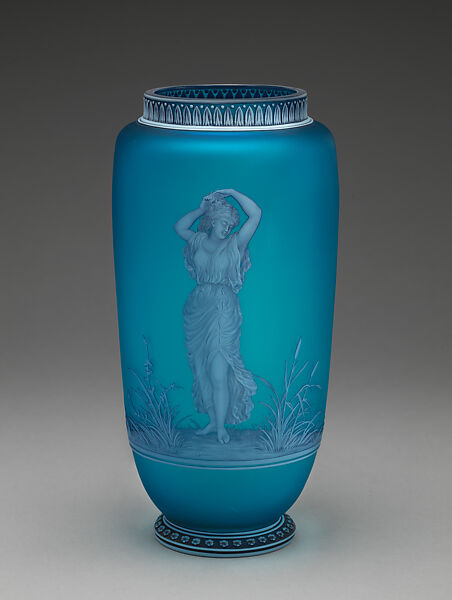 Vase, Designed and engraved by George Woodall (1850–1925), Two-layered glass, cameo cut, British, Stourbridge 