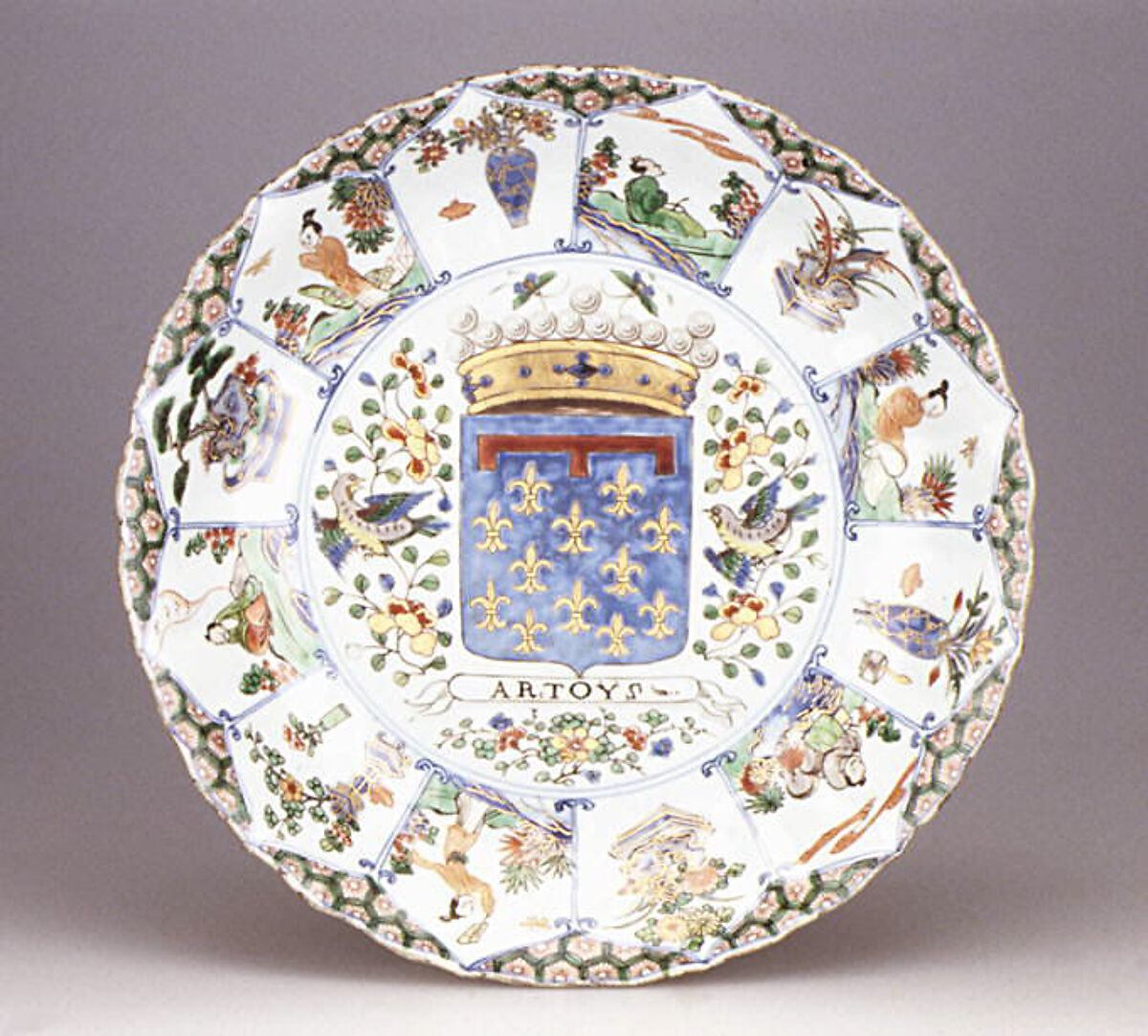 Plate, Hard-paste porcelain, Chinese, for European market 