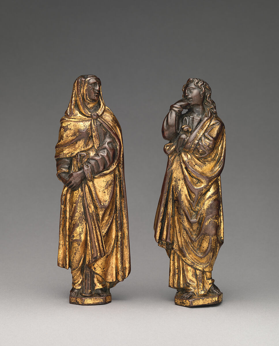 Saint John, Possibly Workshop of Neroccio de&#39; Landi (Italian, Siena 1447–1500 Siena), Bronze, partially fire-gilt, Italian, Siena 