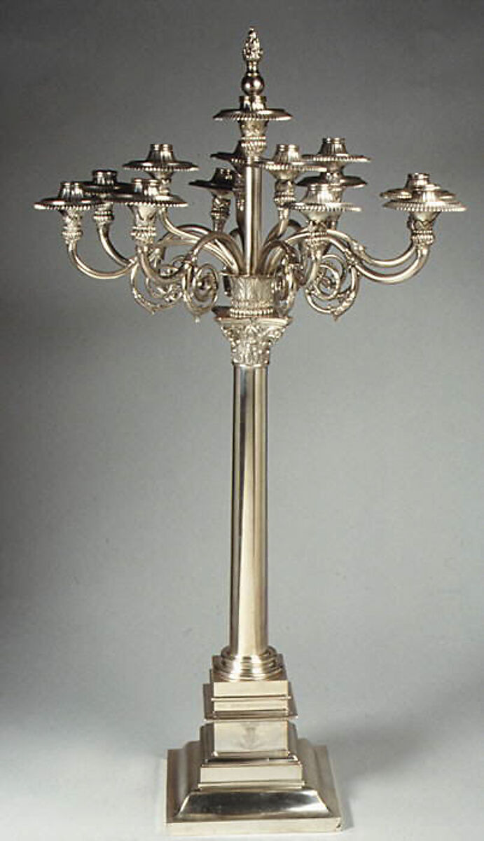 Twelve-light candelabrum, Matthew Boulton (British, Birmingham 1728–1809 Birmingham), Silver, British, Birmingham 