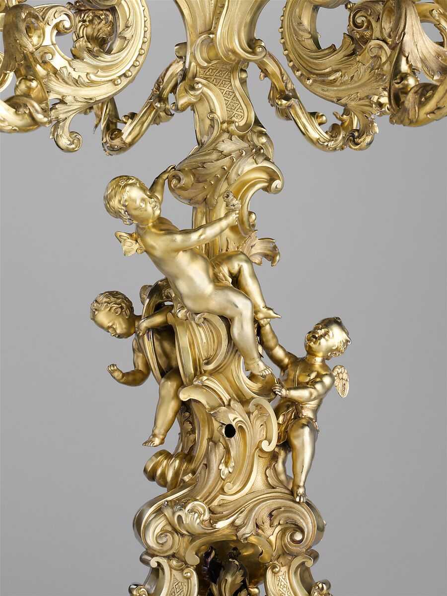 Nine-light candelabrum, Paul Storr (British, 1771–1844), Silver, gilt, British, London