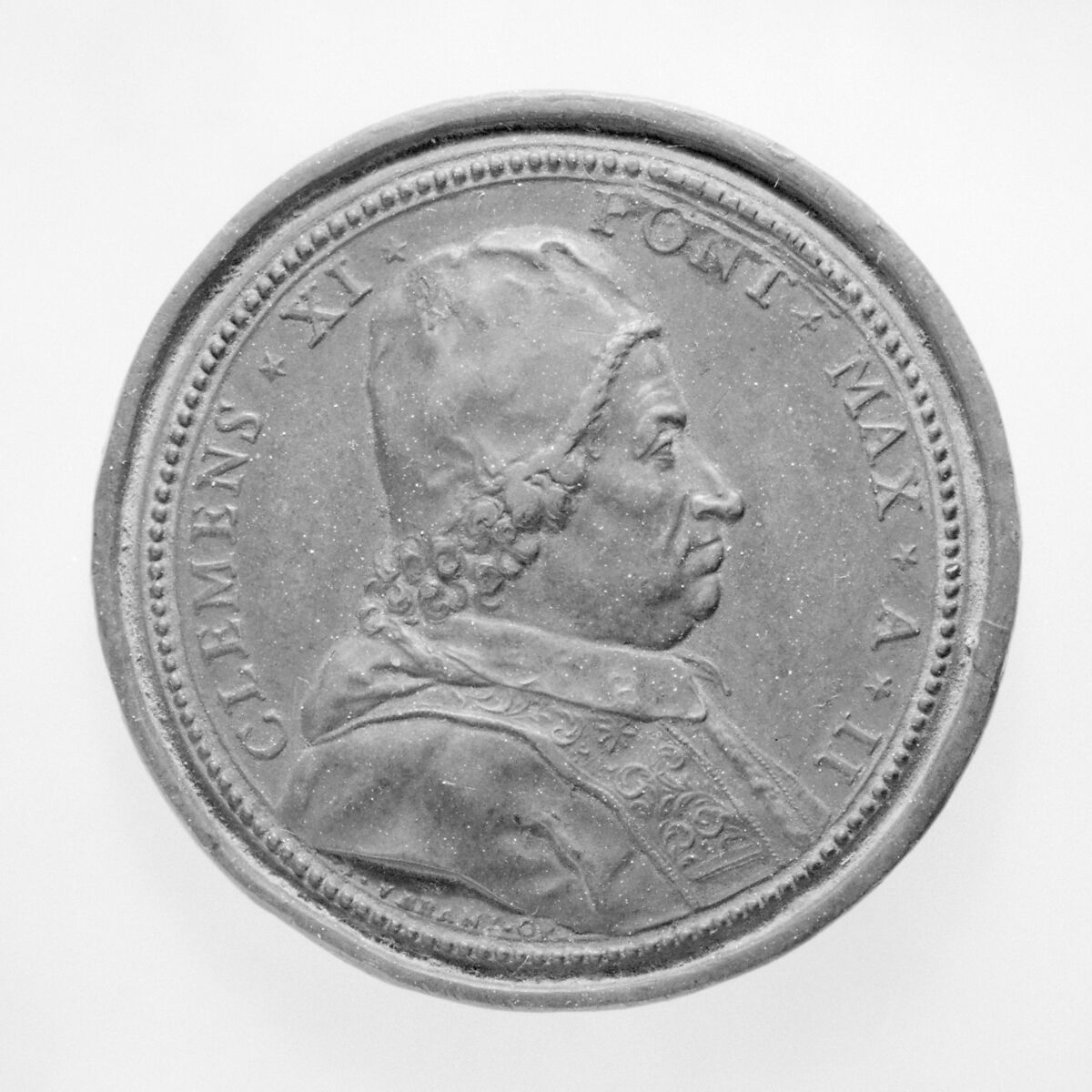 Clement XI (Pope 1700–21), Medalist: Ottone Hamerani (1694–1768), Bronze, brown patina, Italian, Rome 