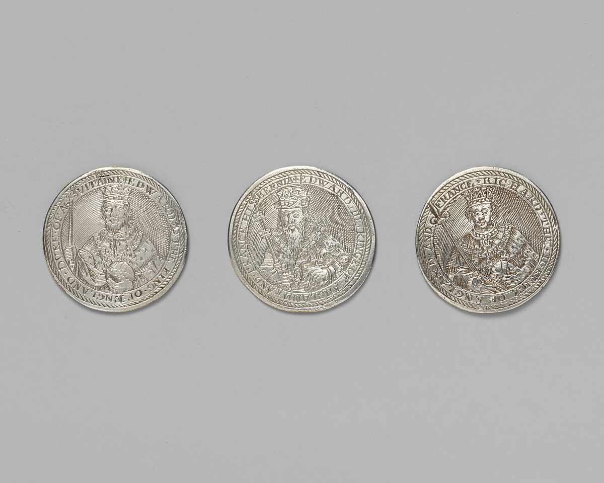 Counter box with set of thrity-three counters, Silver, British, London