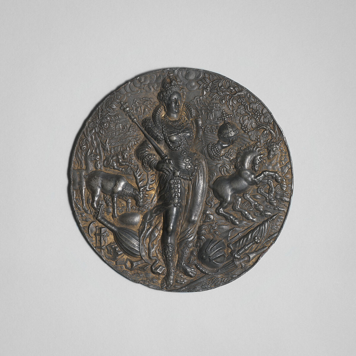 Personification of Europe, Lead, with traces of gilding, German