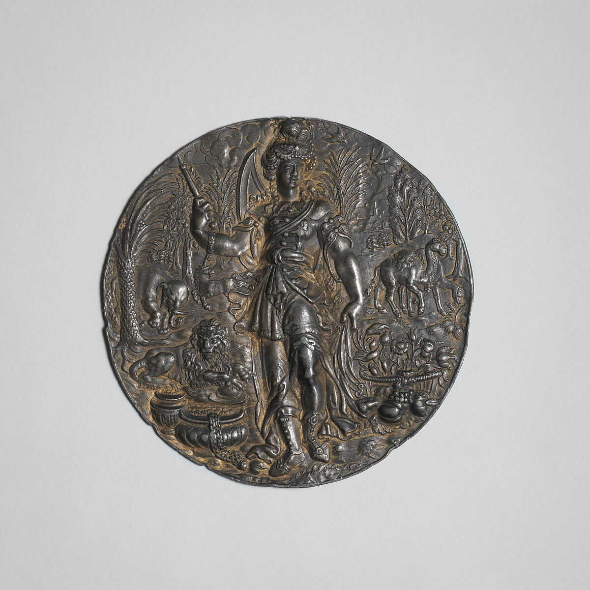 Personification of Asia, Lead and gilding., German