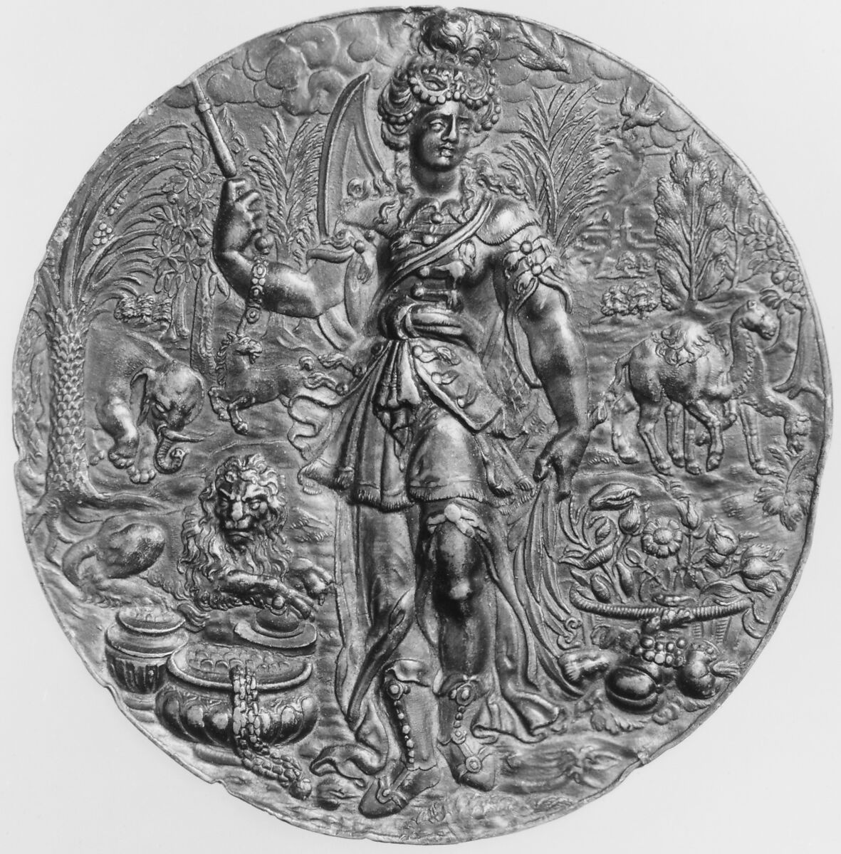 Personification of Asia, Lead and gilding., German