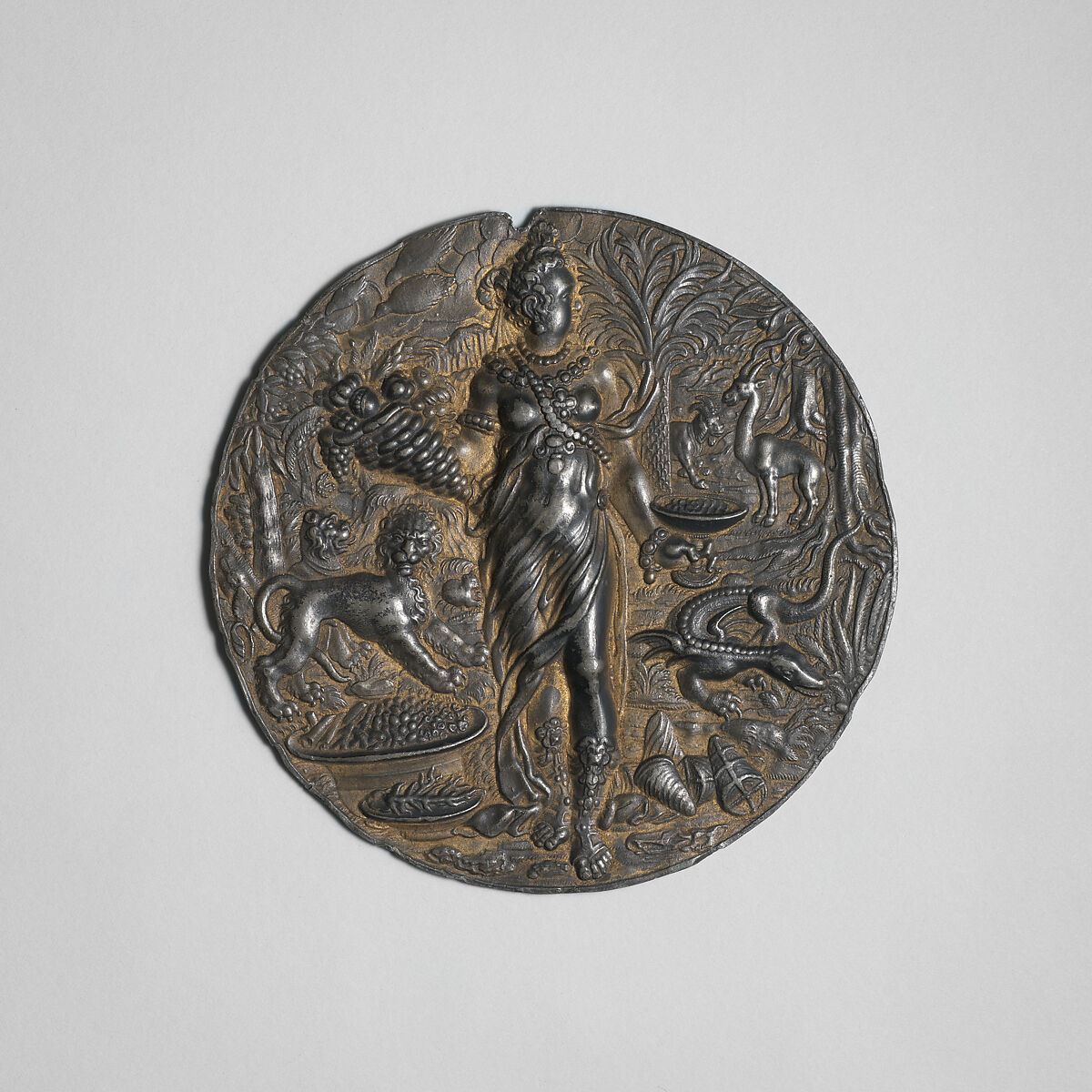 Personification of Africa, Lead and gilding, German 