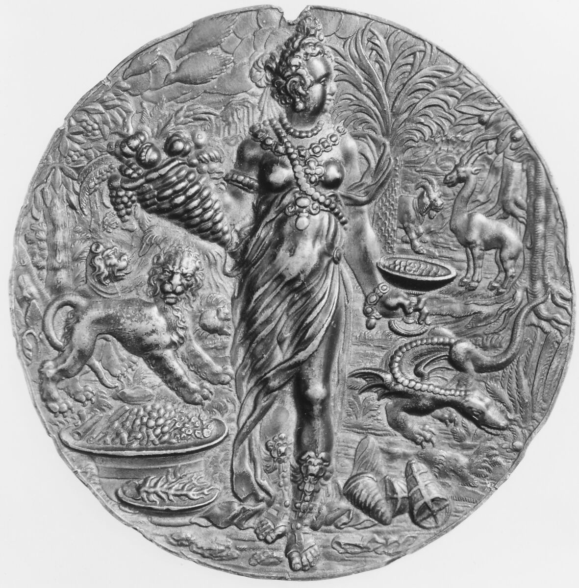 Personification of Africa, Lead and gilding, German