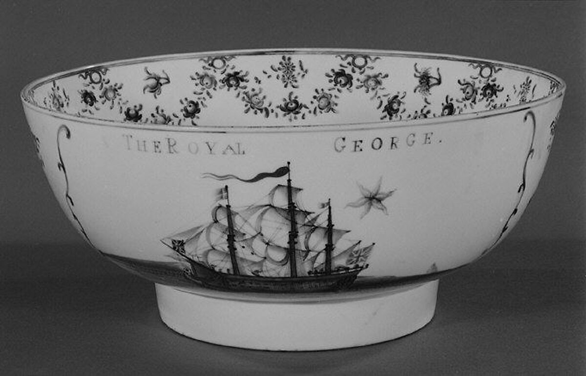 Punch bowl, Hard-paste porcelain, Chinese, for British market 