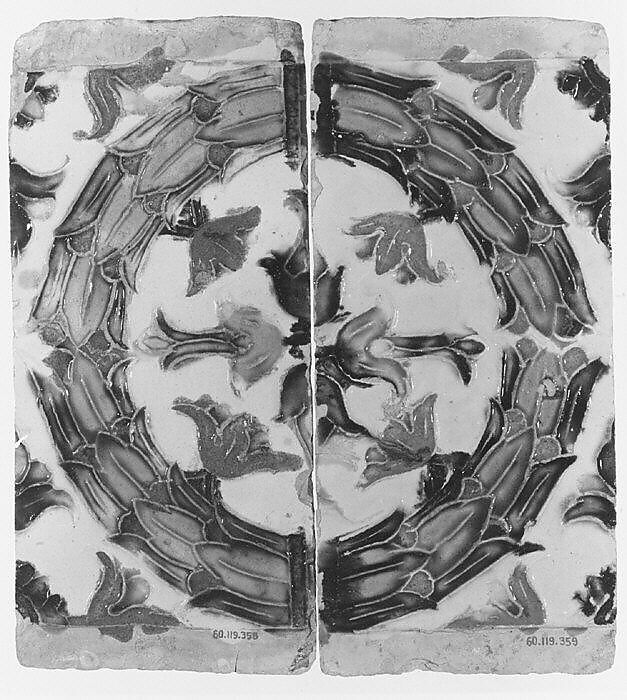 Ceiling tiles, Tin-glazed earthenware, Spanish, Seville
