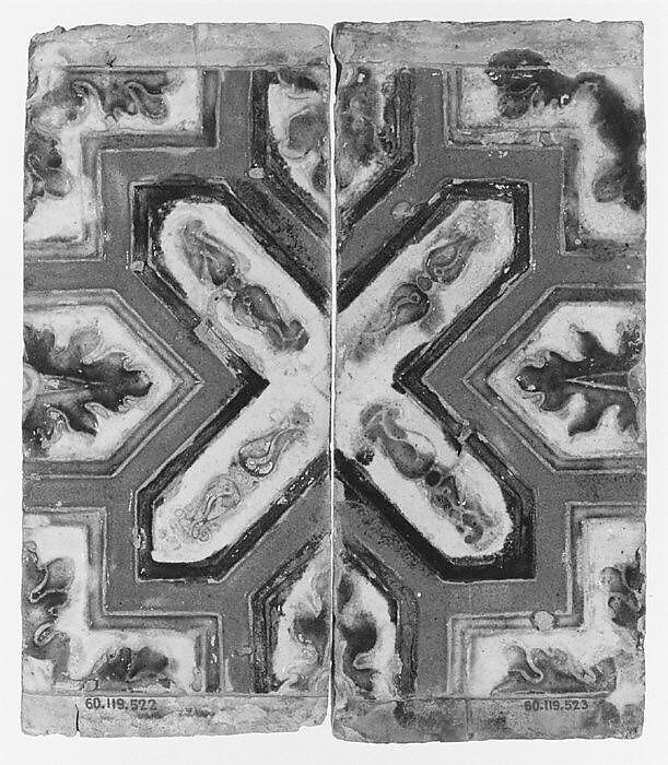 Ceiling tiles, Tin-glazed earthenware, Spanish, Seville