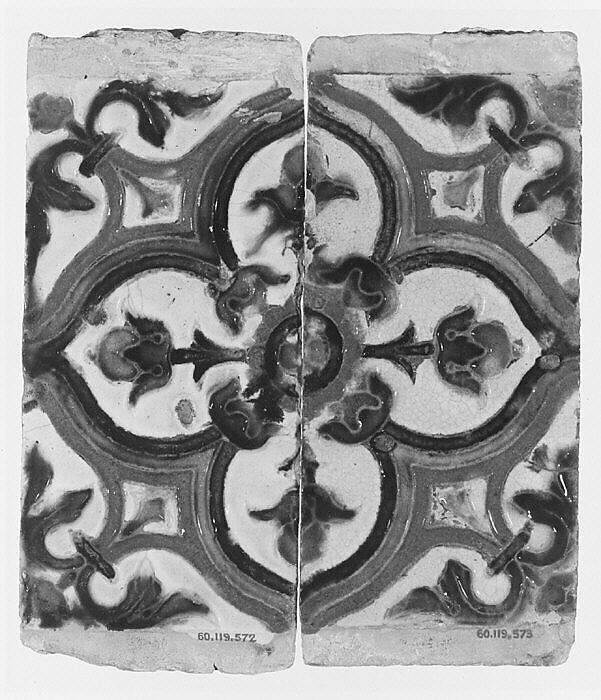 Ceiling tiles, Tin-glazed earthenware, Spanish, Seville