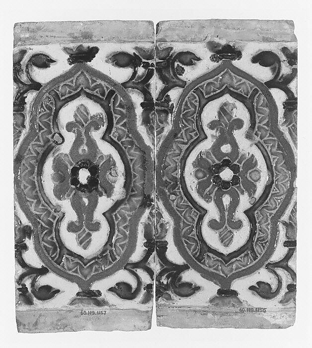 Ceiling tiles, Tin-glazed earthenware, Spanish, Seville