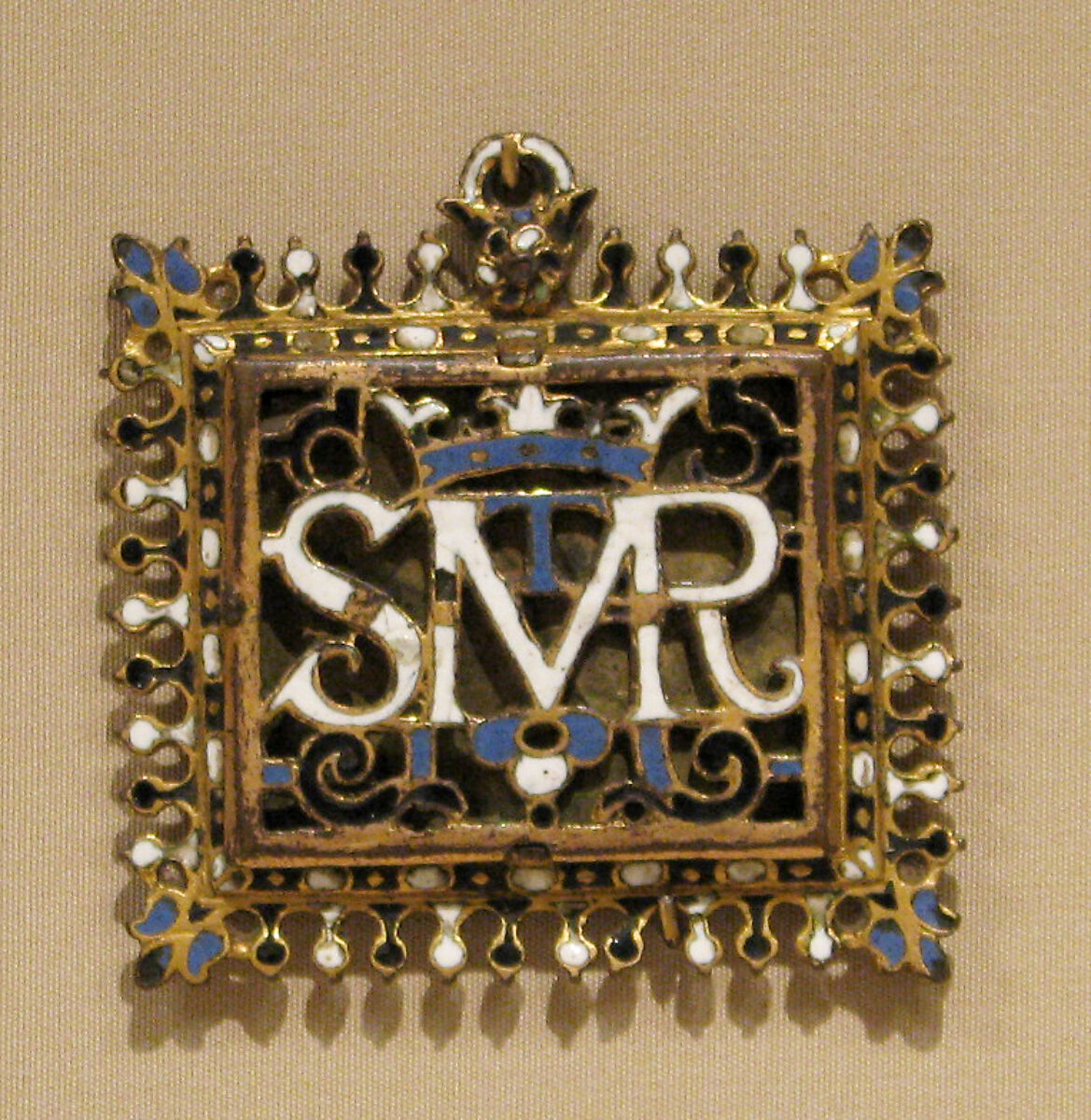 Pilgrim's badge, Champlevé enamel on brass, partly gilt, Spanish, probably Toledo 