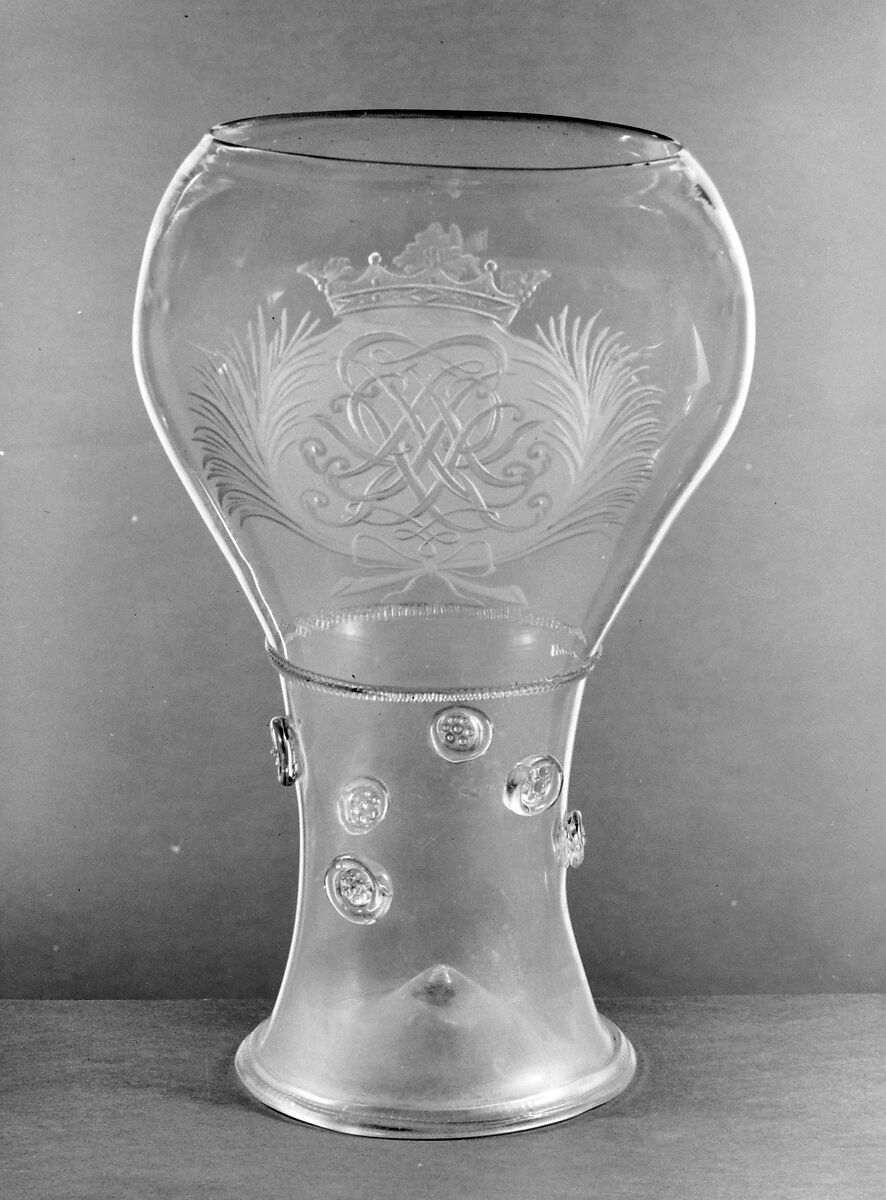 Goblet (Roemer), Glass, probably Dutch 
