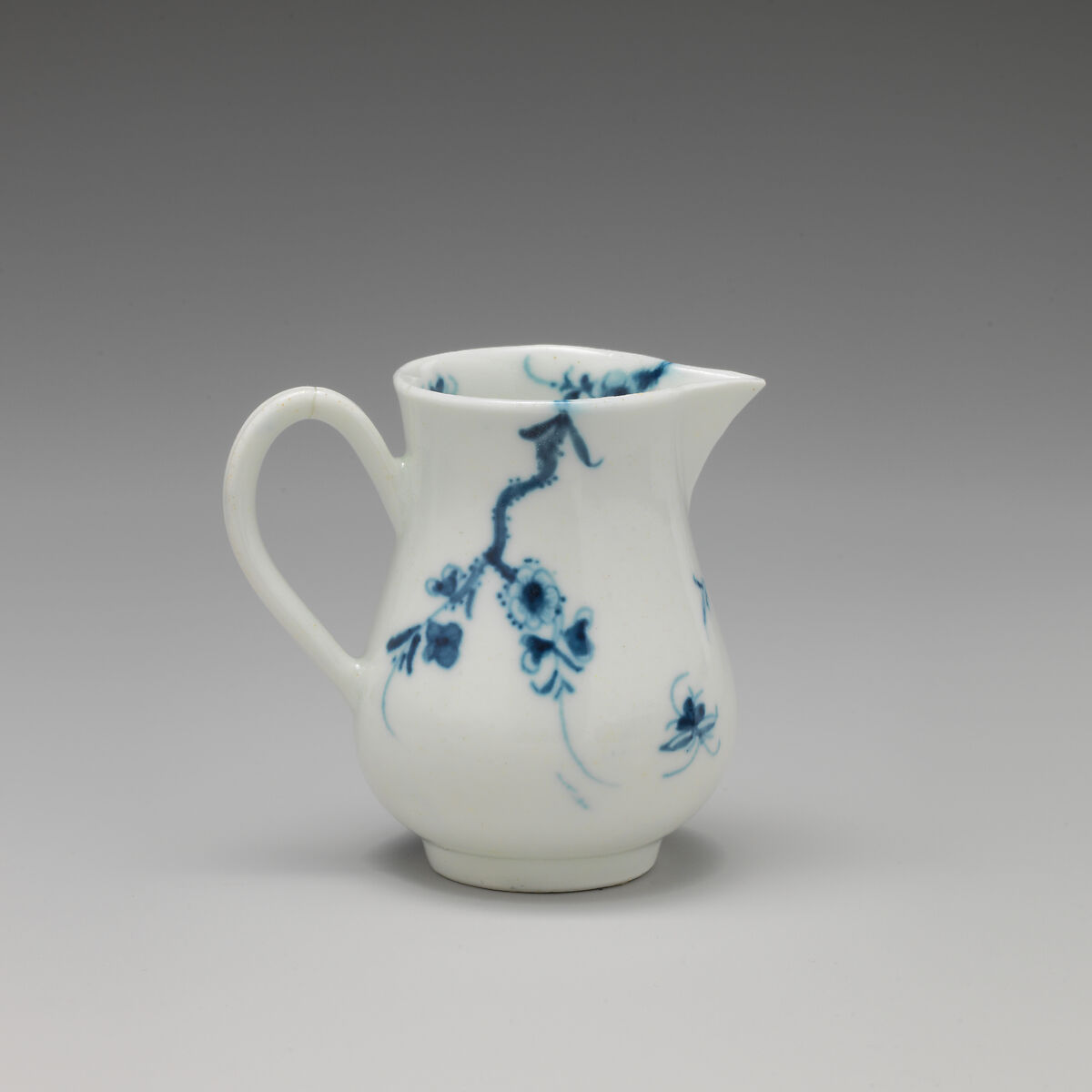 Miniature pitcher (part of a service), Worcester factory (British, 1751–2008), Soft-paste porcelain with underglaze blue, British, Worcester