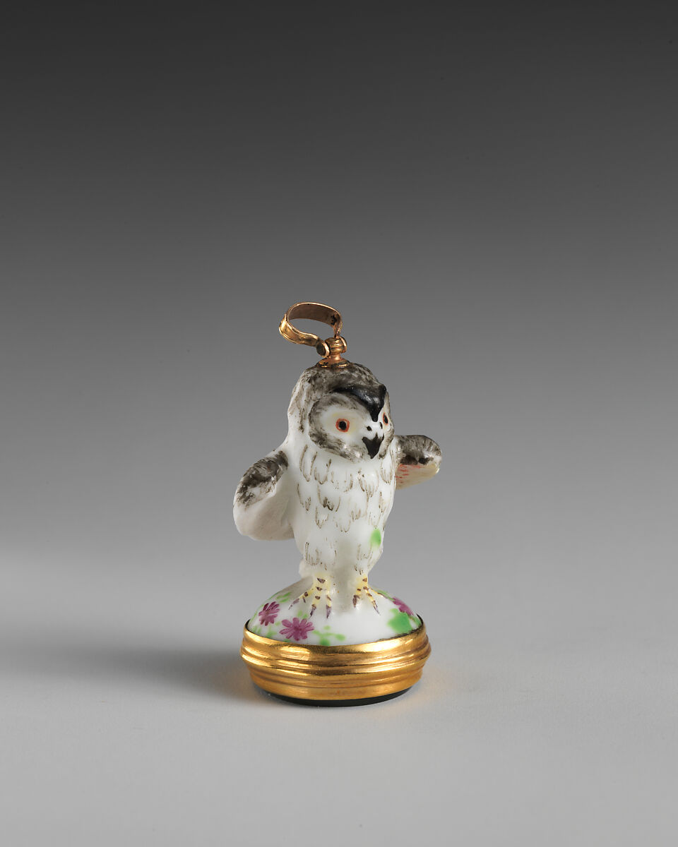 Owl, Chelsea Porcelain Manufactory (British, 1745–1784, Red Anchor Period, ca. 1753–58), Soft-paste porcelain, British, Chelsea