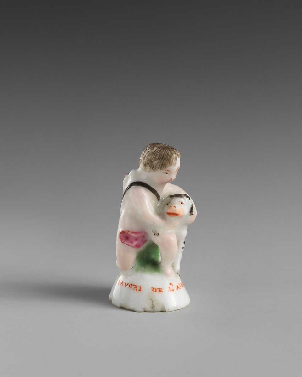 Miniature seal, Chelsea Porcelain Manufactory (British, 1745–1784, Red Anchor Period, ca. 1753–58), Soft-paste porcelain, British, Chelsea 