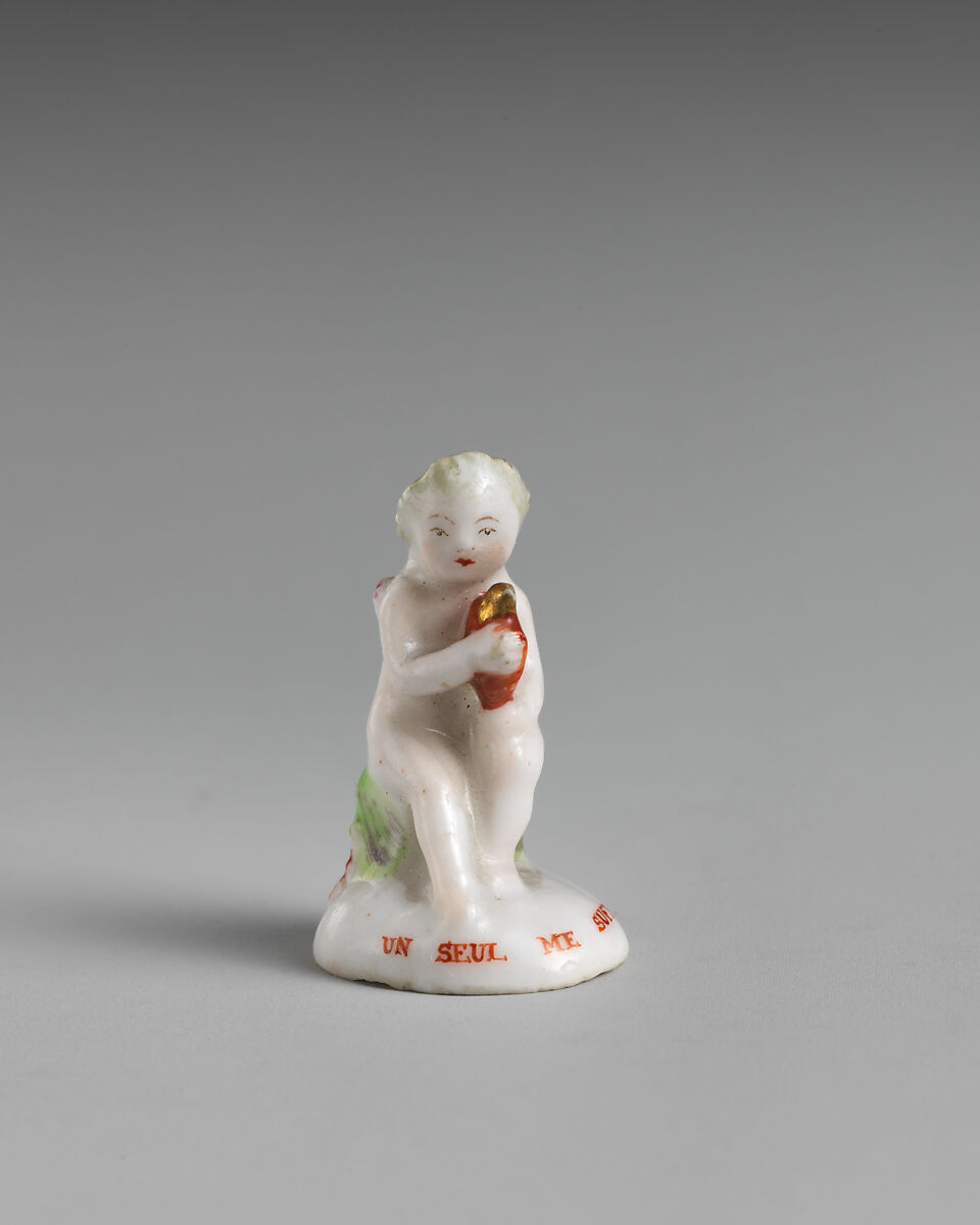 Miniature seal, Chelsea Porcelain Manufactory (British, 1745–1784, Transitional (Brown Anchor) Period, ca. 1758–1759), Soft-paste porcelain, British, Chelsea