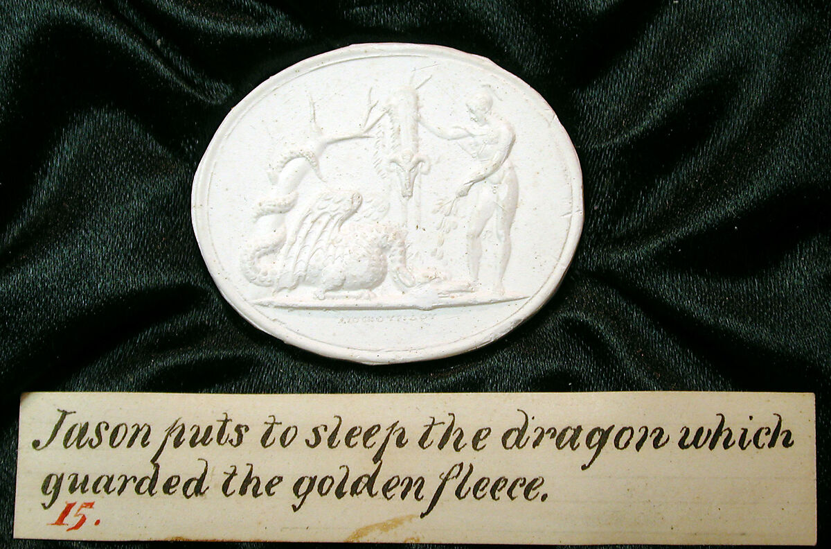 Jason pacifying the dragon, Carnelian and gold, probably Italian