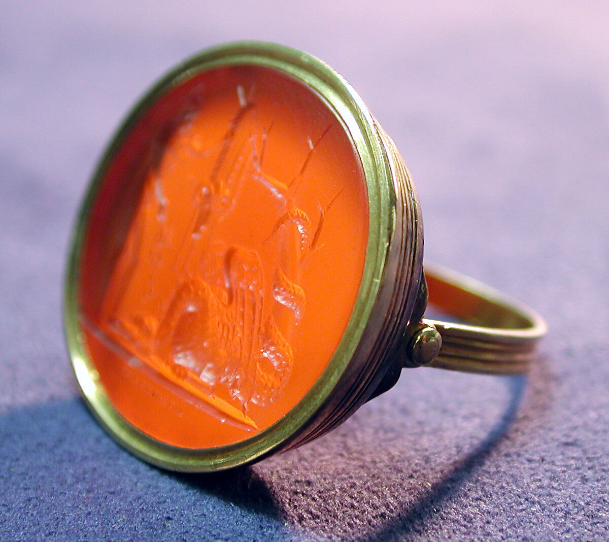 Jason pacifying the dragon, Carnelian and gold, probably Italian