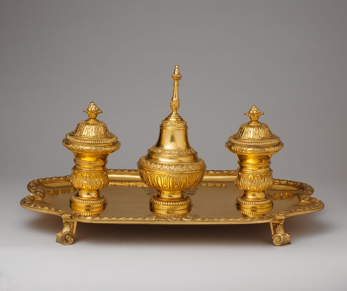 Inkstand, Gilt bronze, French 