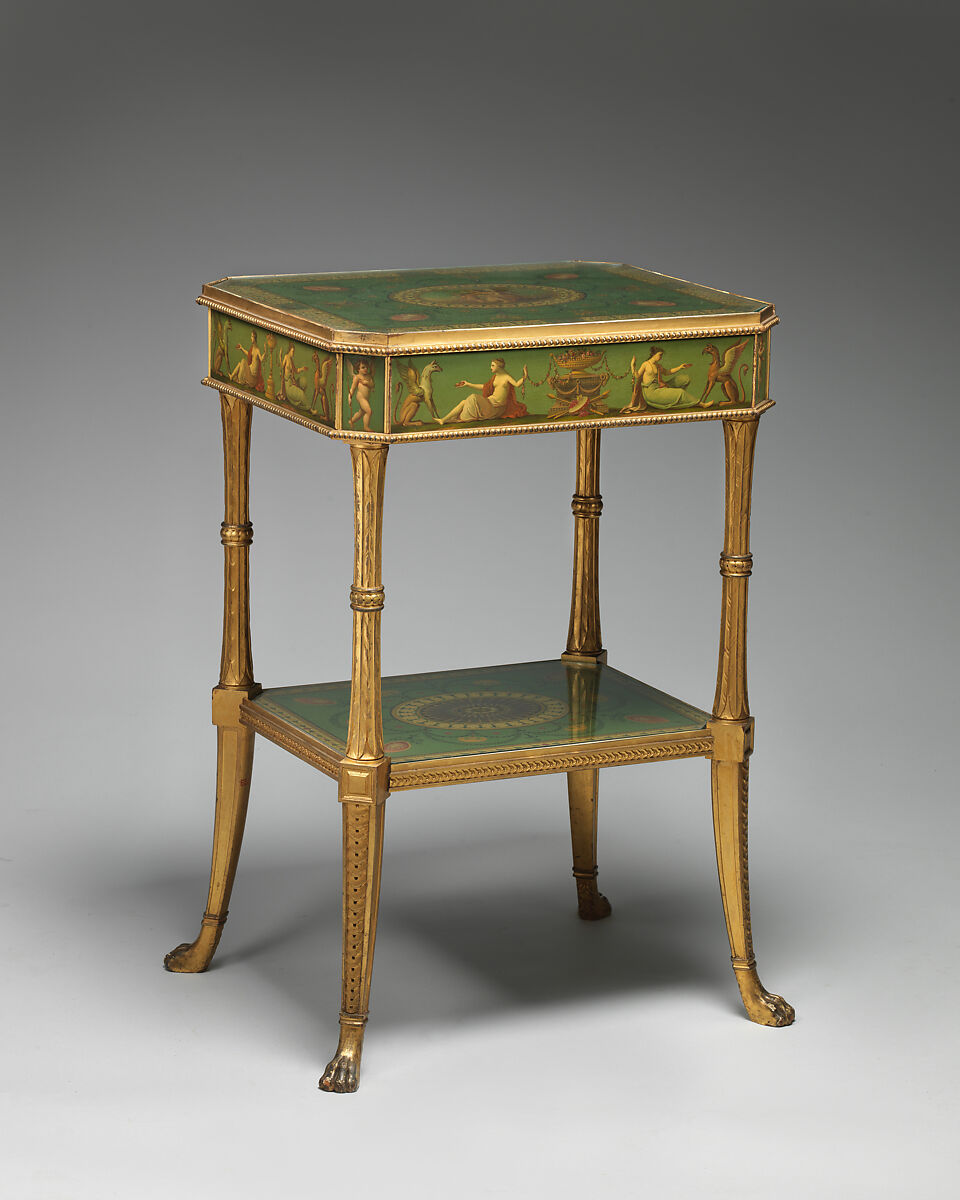 Pair of tables, Possibly James Stuart, Mahogany, oil glazes, British