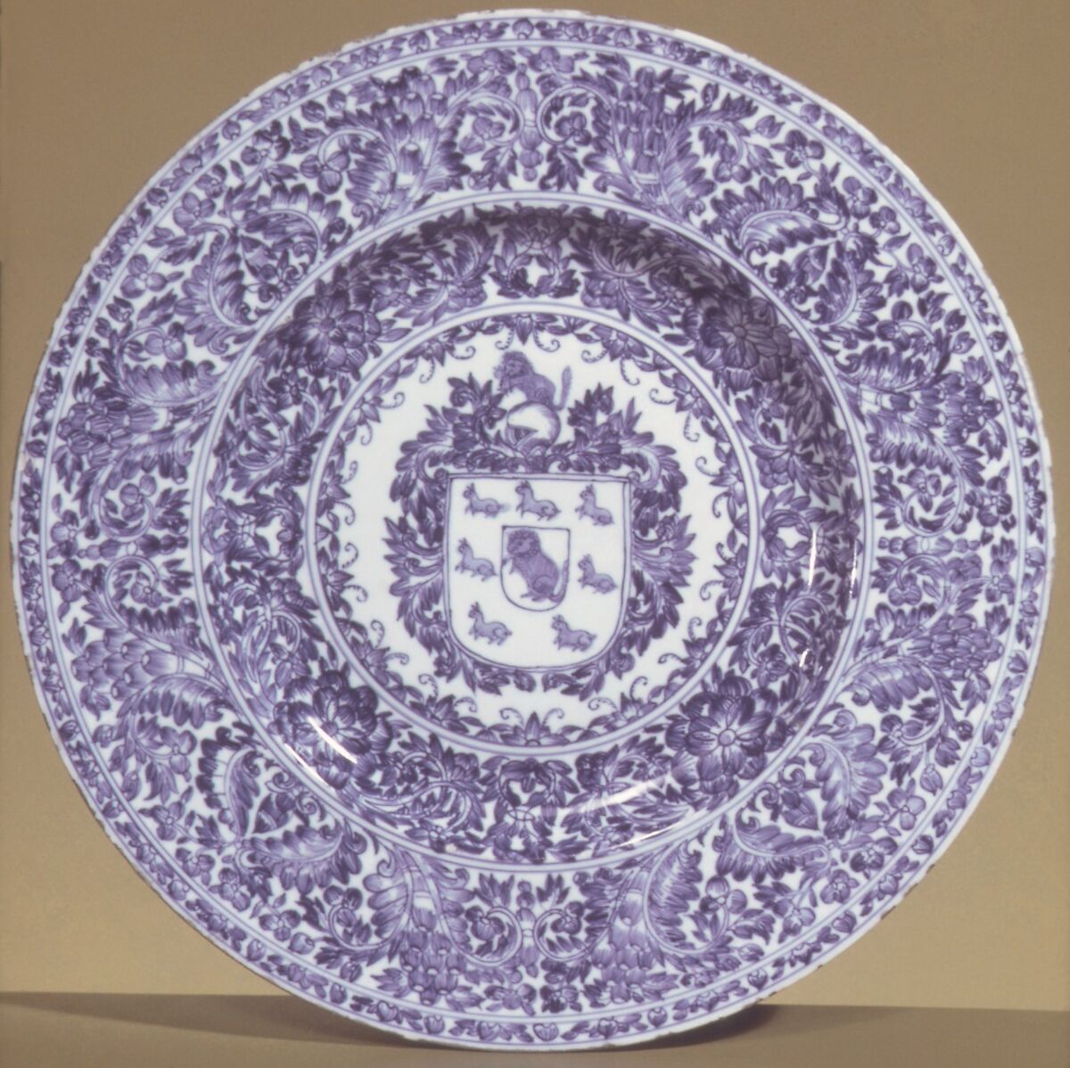 Plate, Hard-paste porcelain, Chinese, for Portuguese market