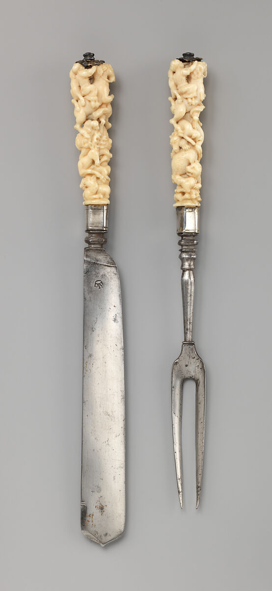 Fork, Steel, ivory, silver, German