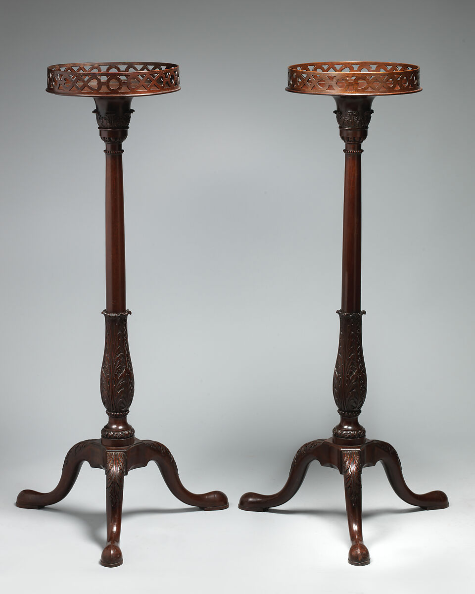 Pair of candlestands, Mahogany, British 