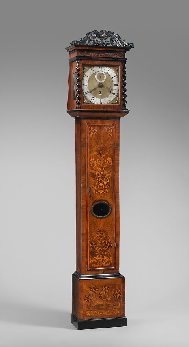 Longcase clock, Clockmaker: Jeremiah Johnson (British, active 1668–90), Oak, walnut, brass, British, London 