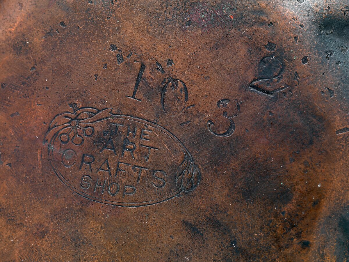 Dish, Manufactured by The Art Crafts Shop (ca. 1902–5), Copper, enamel, American