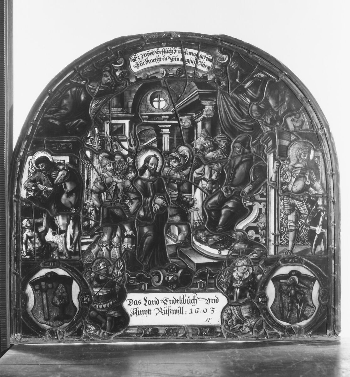 Christ Before Annas, Painted by Franz Fallenter (Freiburg im Breisgau ca. 1550–ca. 1616 Lucerne), Stained glass, Swiss, Lucerne