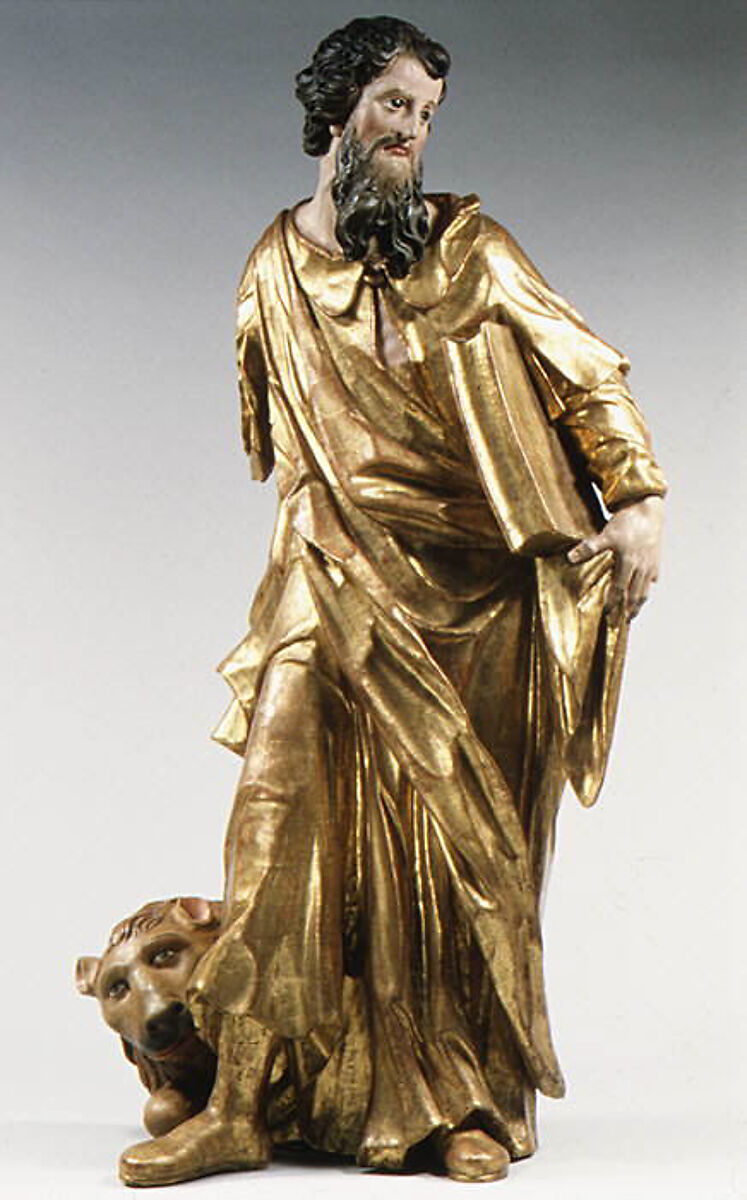 Saint Mark, Possibly by Johann Georg Libigo (active 1690s–ca. 1729), Linden wood, gilded and polychromed, Southern German or Austrian 