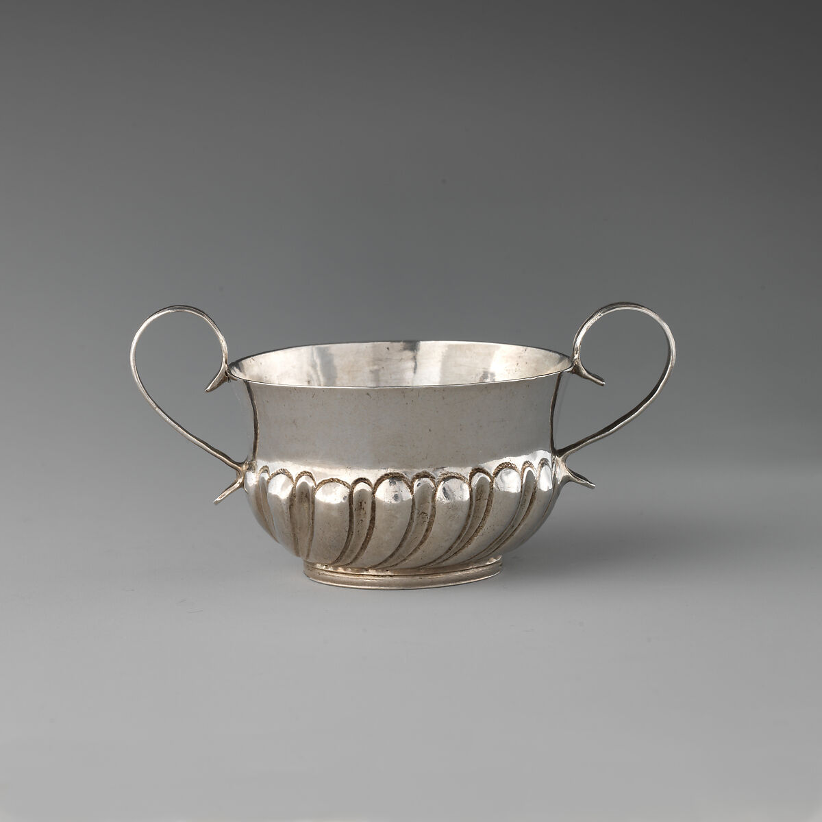 Miniature porringer, P. H., London (ca. 1681–1691), Silver, British, London 