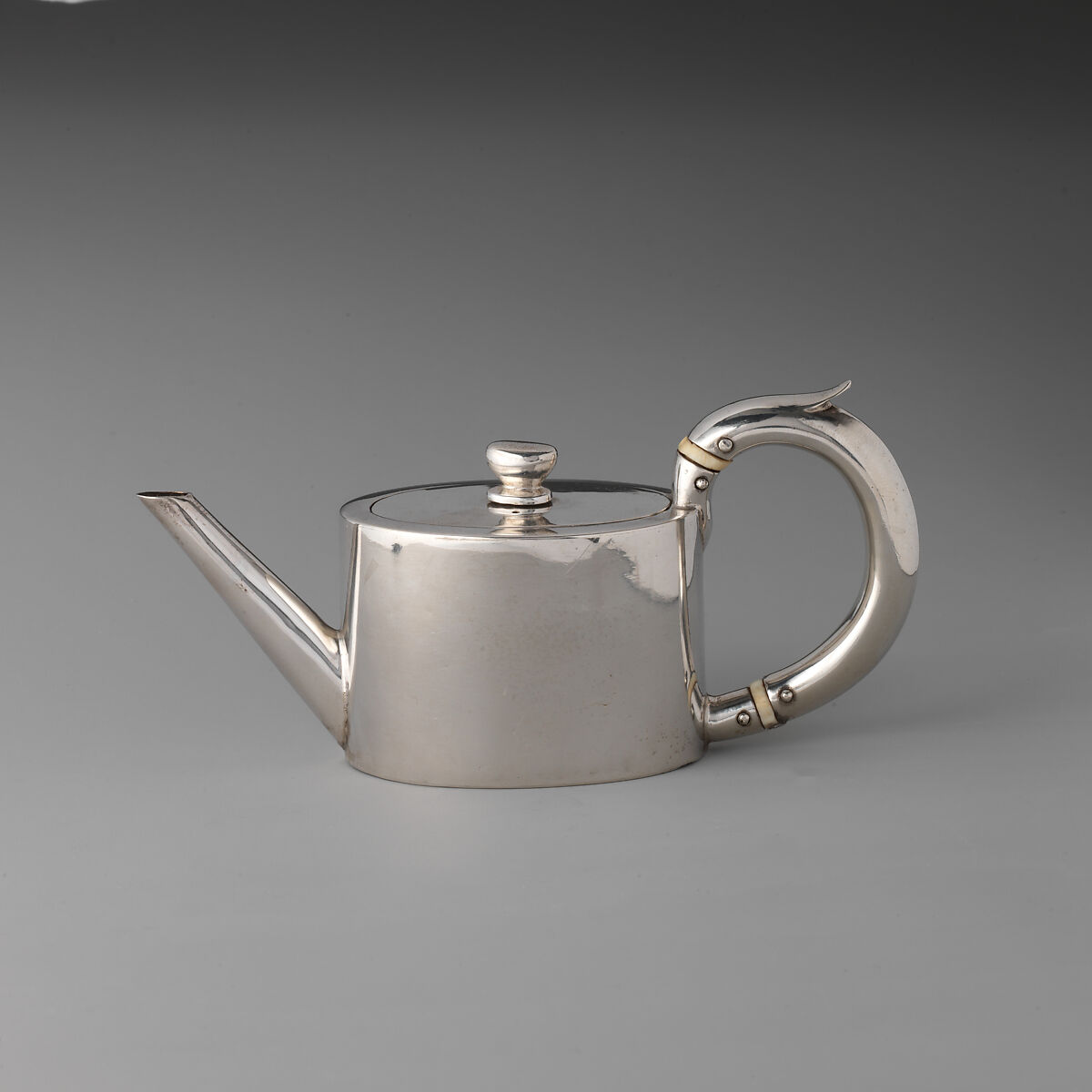 Miniature teapot, John Denziloe (working 1774–after 1802, died 1820), Silver, ivory, British, London 