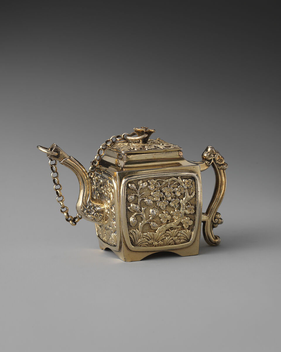 Miniature teapot, Joseph Willmore, Silver gilt, British, Birmingham 