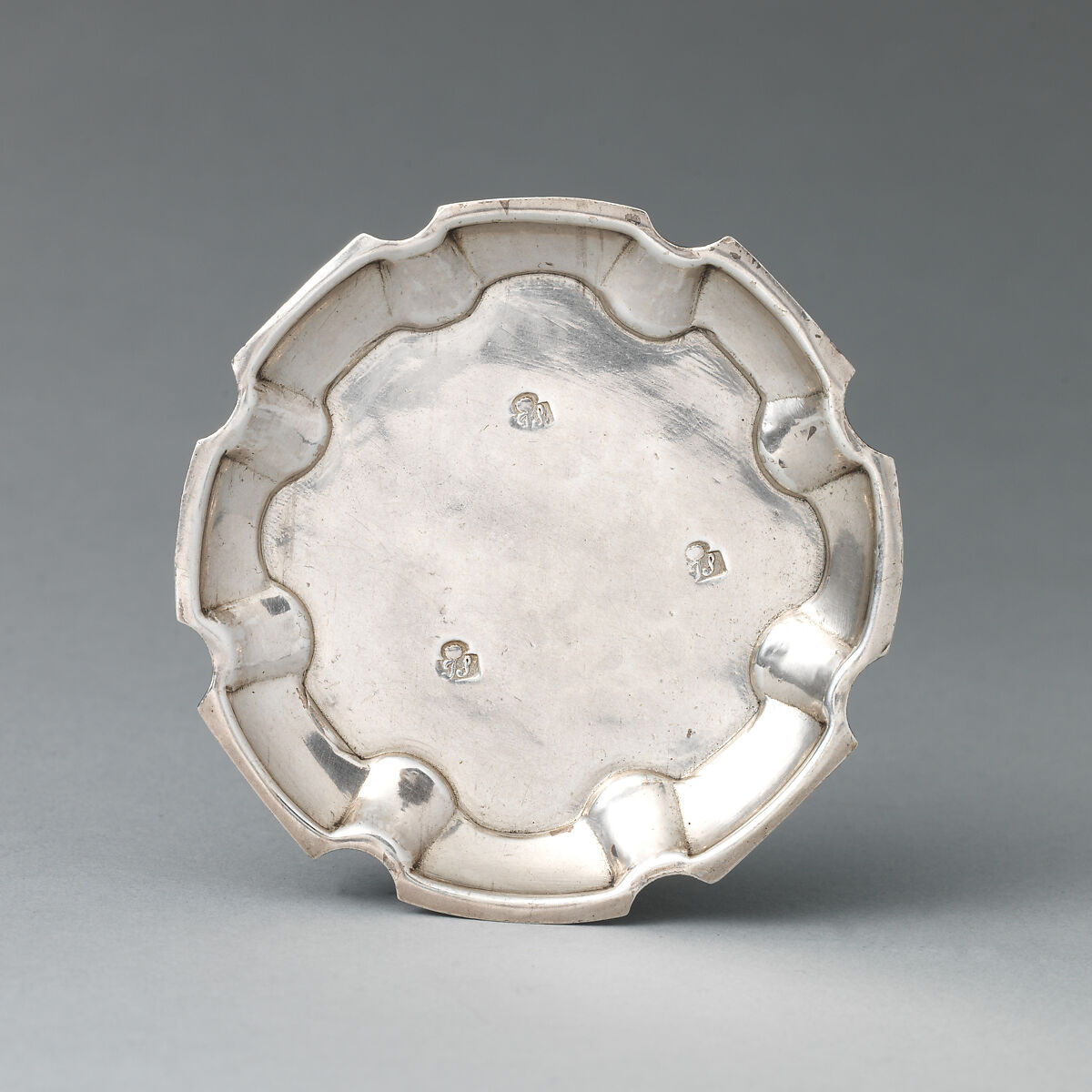 Miniature waiter, Probably by John Le Sage (British, active 1718–43), Silver, British, London 