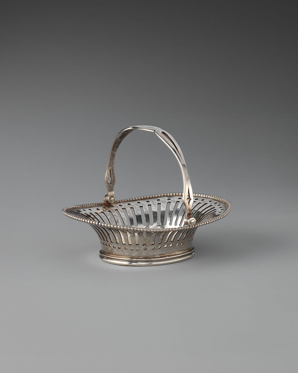 Miniature cake basket, Possibly by Nicolas Hearnden (entered 1773), silver, British, London 