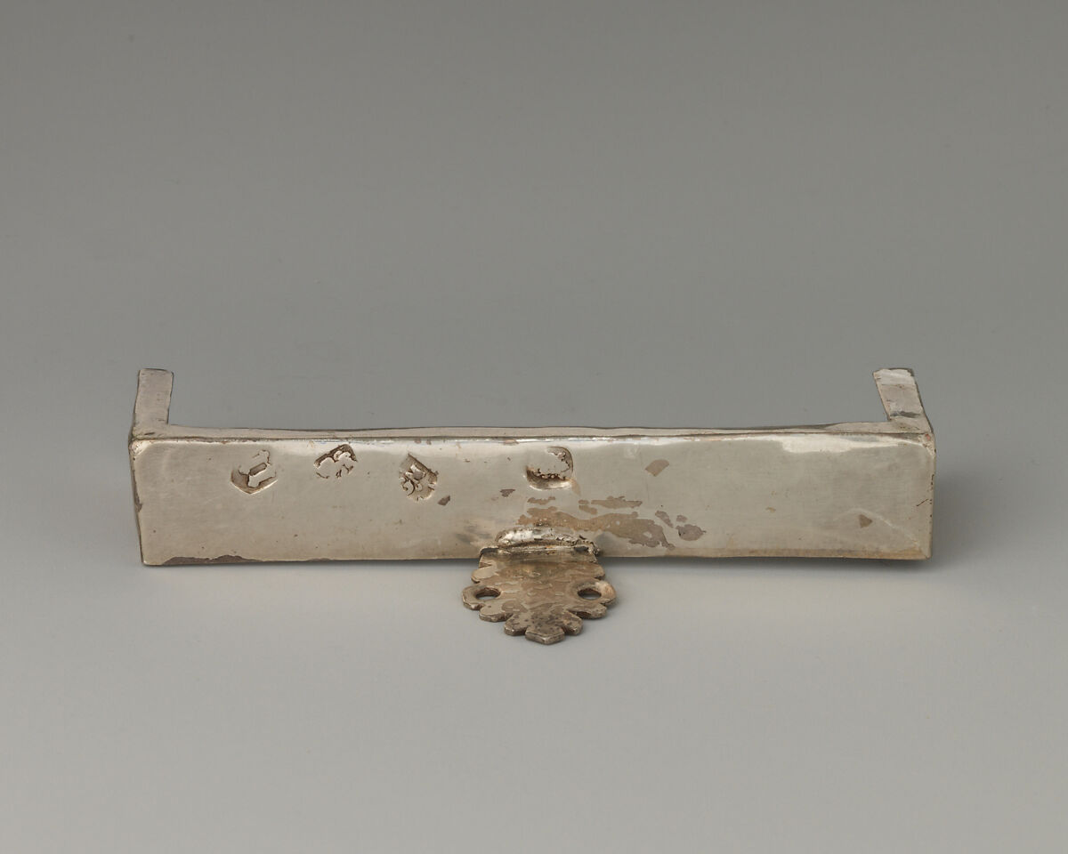 Miniature fender (part of a set), Probably George Manjoy (British, active 1685–ca. 1720), Silver, British, London 